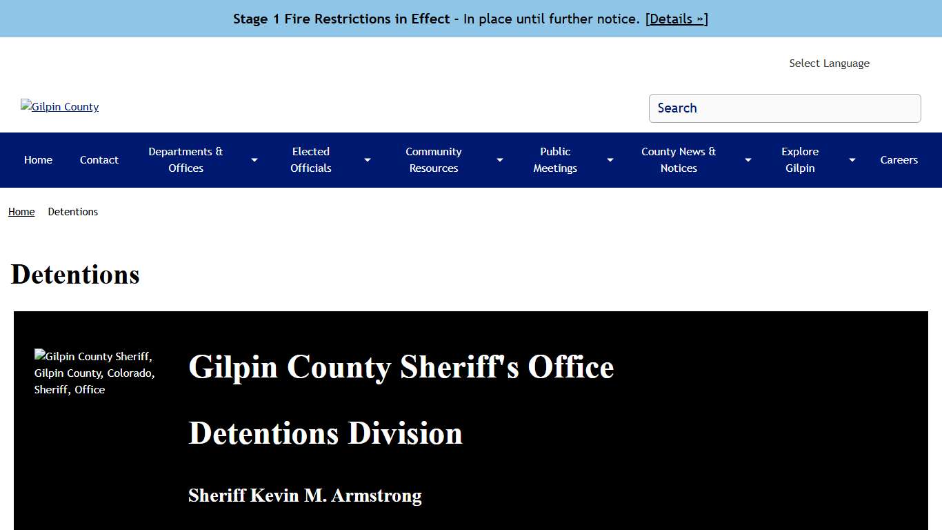Detentions Gilpin County